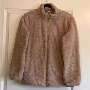 Uniqlo tan fleece jacket